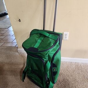 Vintage Tommy Hilfiger Green Rolling Luggage Bag.